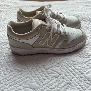 New Balance Cream and White Casual Sneakers